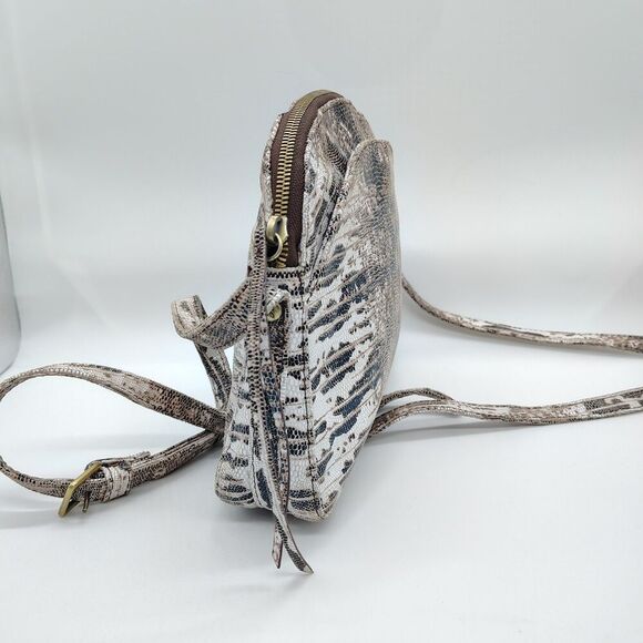 Hobo Exotic Snake Leather Crossbody Adjustable Boho Reptile Original Neutral - Picture 3 of 11